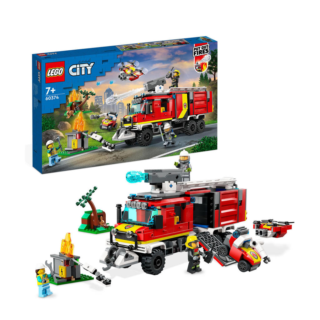 LEGO City Brandweerwagen Speelgoed met Drones en Brandweerfiguren 60374