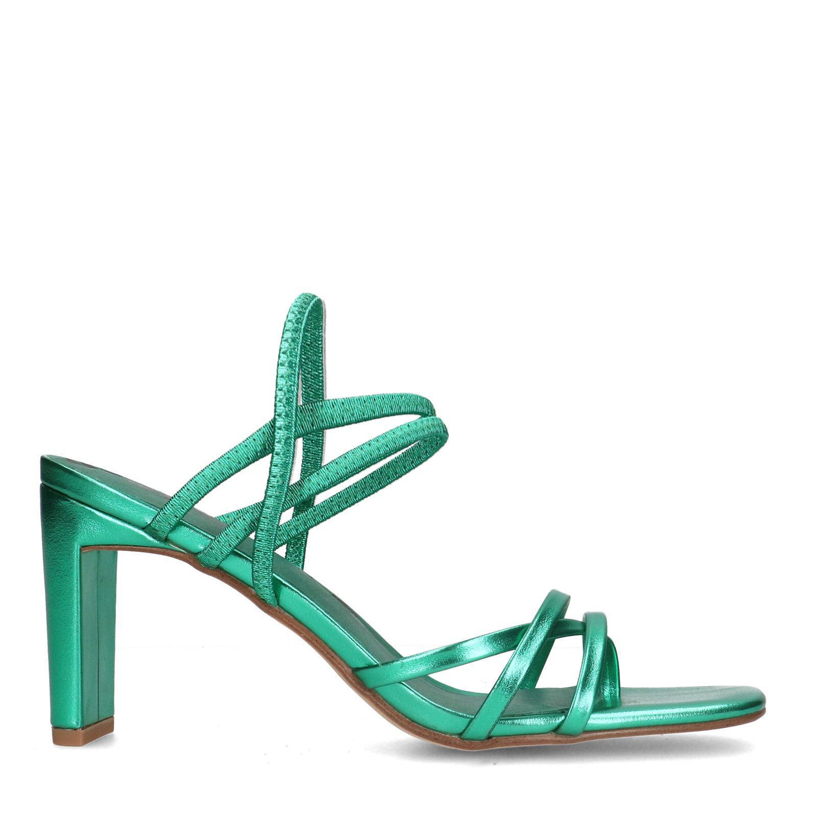 Sacha sandalettes groen metallic | wehkamp