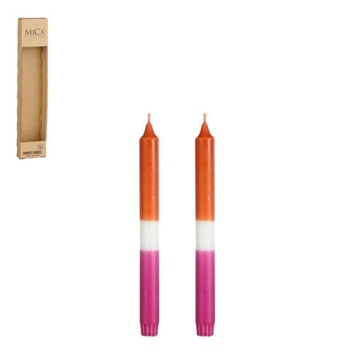 Mica Decorations dinerkaars Dip-dye (Ø2,2x25) (set van 2) - Oranje