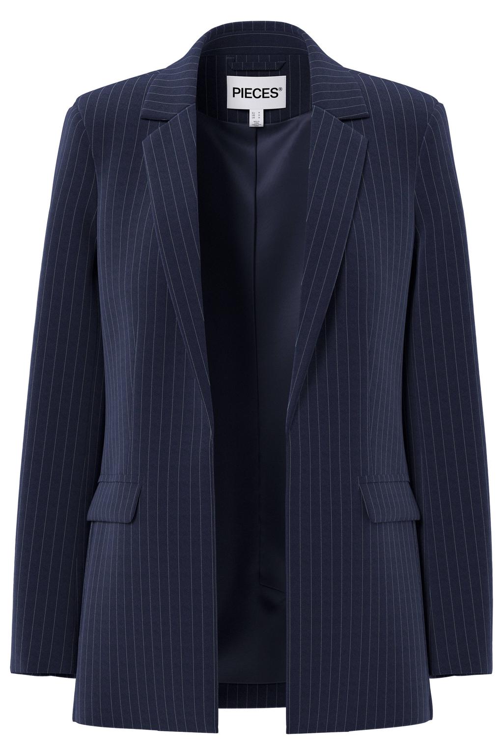 PIECES blazer PCBOSSY met krijtstreep blauw