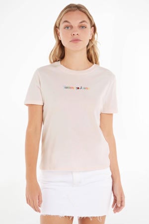 T-shirt met logo lichtroze