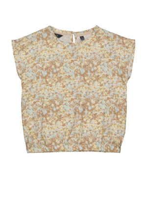 top LDJADA met all over print zand/beige/lichtblauw