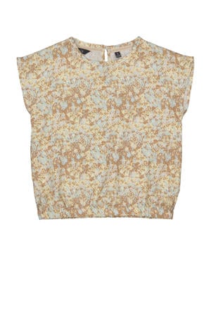 top LDJADA met all over print zand/beige/lichtblauw