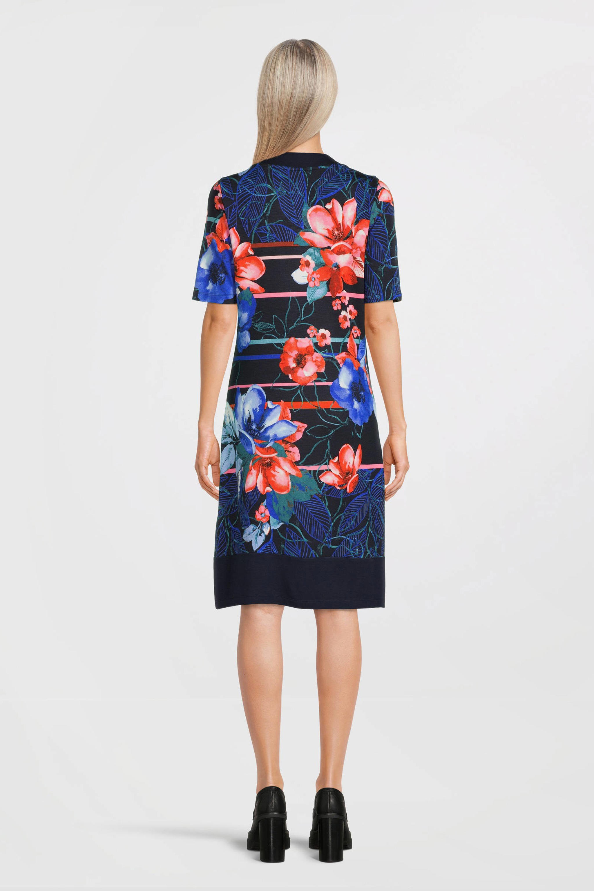 Betty Barclay jurk met all over print donkerblauw/rood | wehkamp