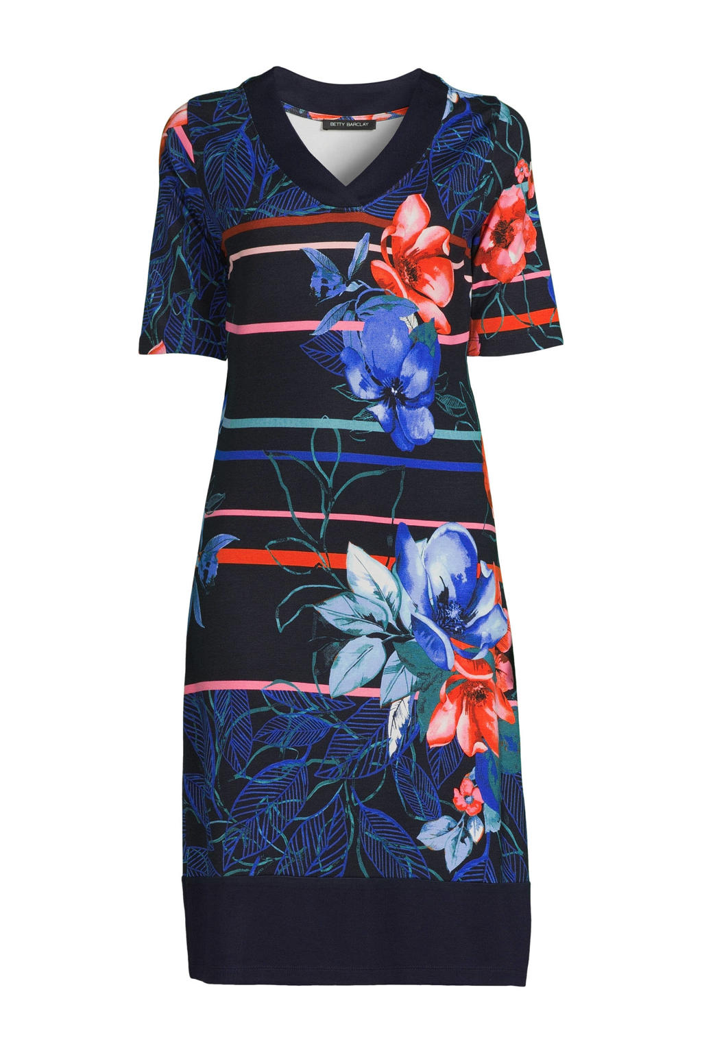 Betty Barclay jurk met all over print donkerblauw/rood | wehkamp