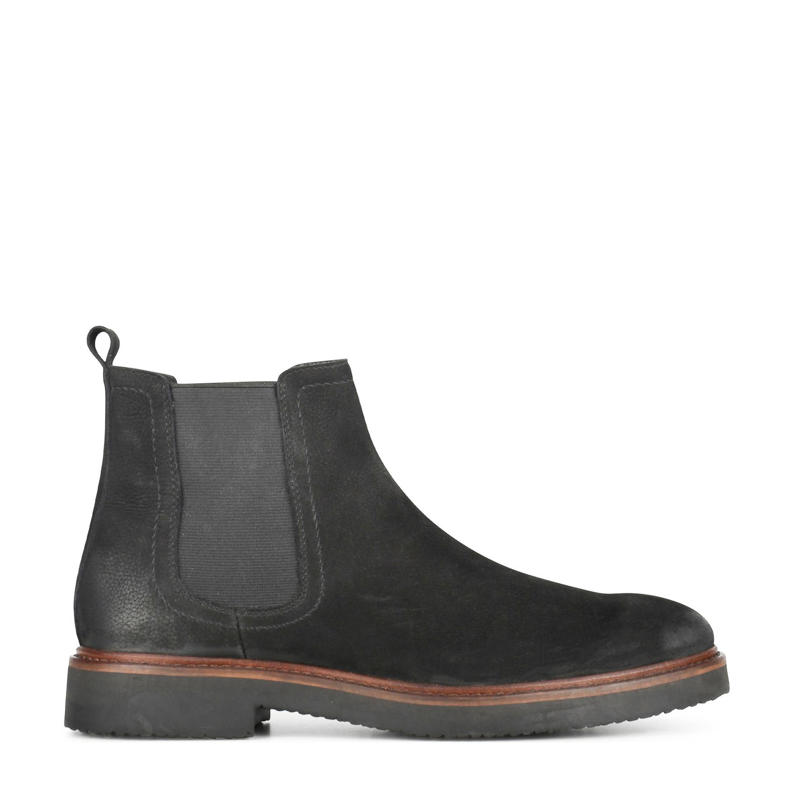PS Poelman Hudson nubuck chelsea boots zwart wehkamp
