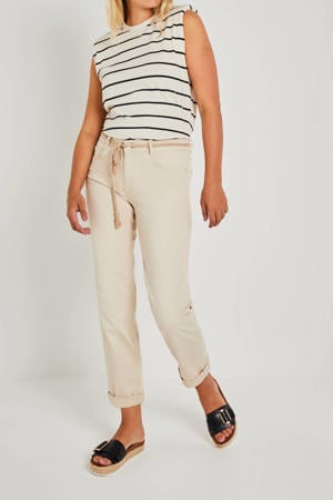 high waist straight fit jeans Bobby beige