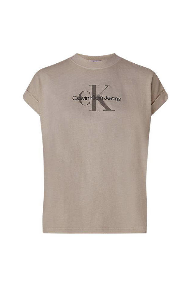 verdwijnen rekenmachine Zwitsers CALVIN KLEIN JEANS T-shirt met logo bruin | wehkamp