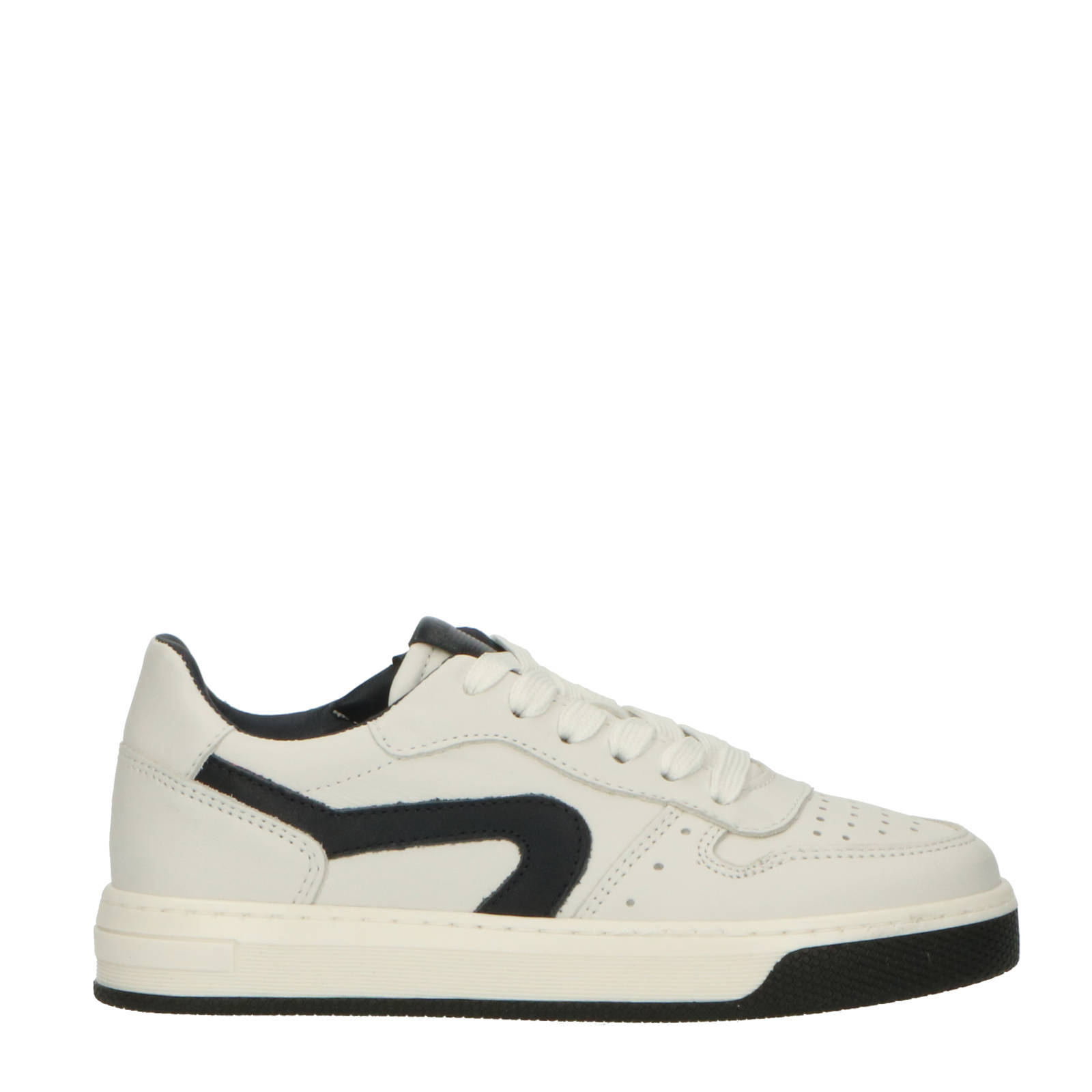 Hip leren sneakers wit/zwart | wehkamp