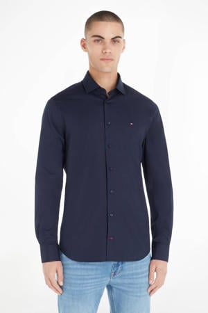 slim fit overhemd navy blazer