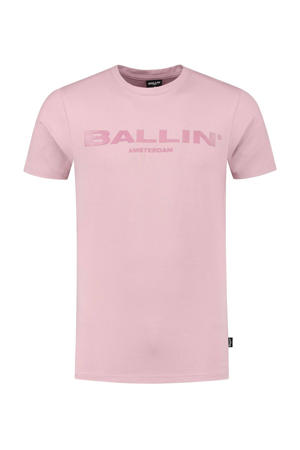 T-shirt met logo old pink