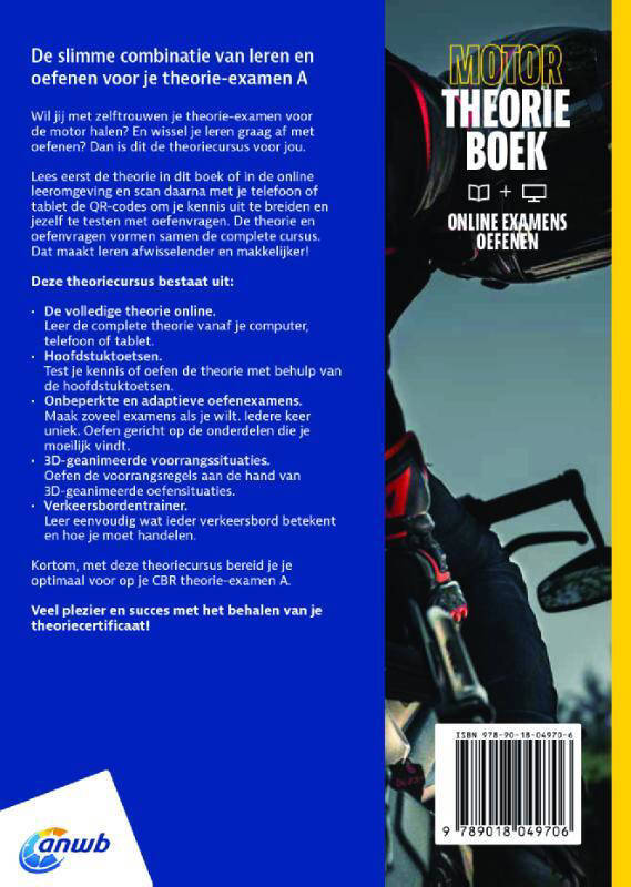 ANWB ANWB Rijopleiding: Motor - Theorieboek+online Examens Oefenen ...