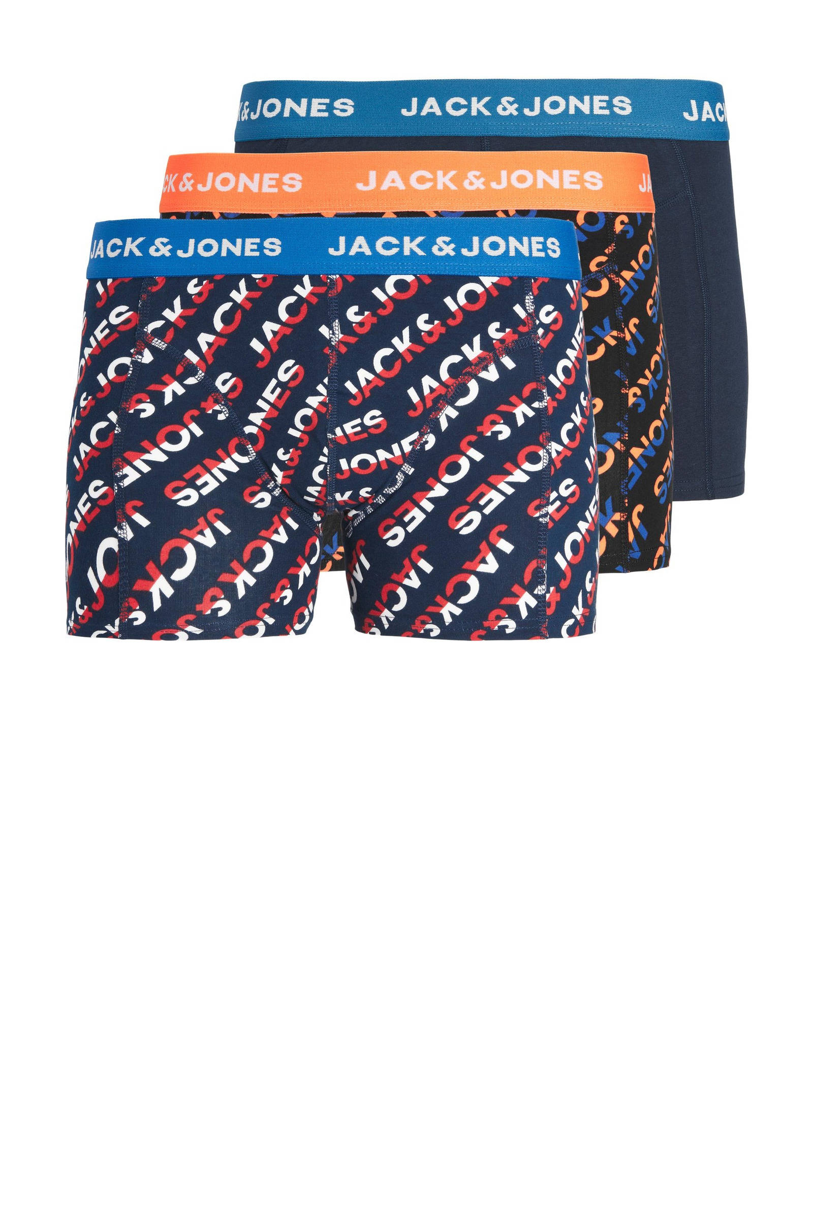 JACK \u0026 JONES JUNIOR boxershort - set van 3 donkerblauw/zwart | wehkamp