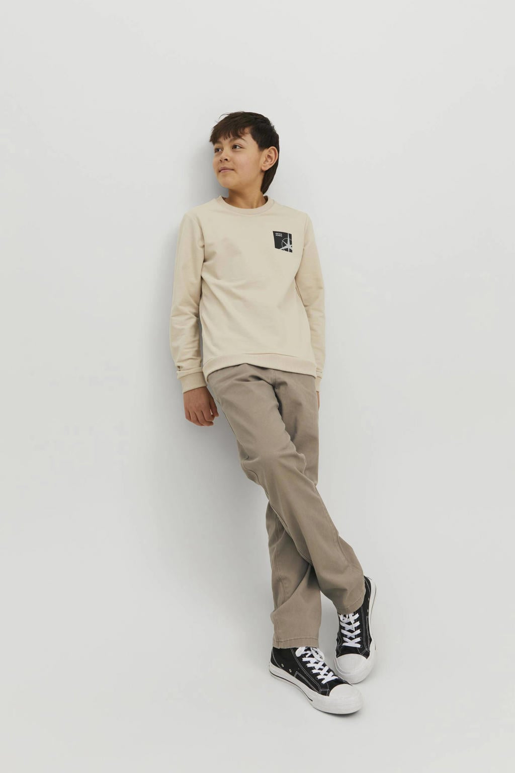JACK & JONES JUNIOR regular fit broek JPSTMARCO JJDAVE beige