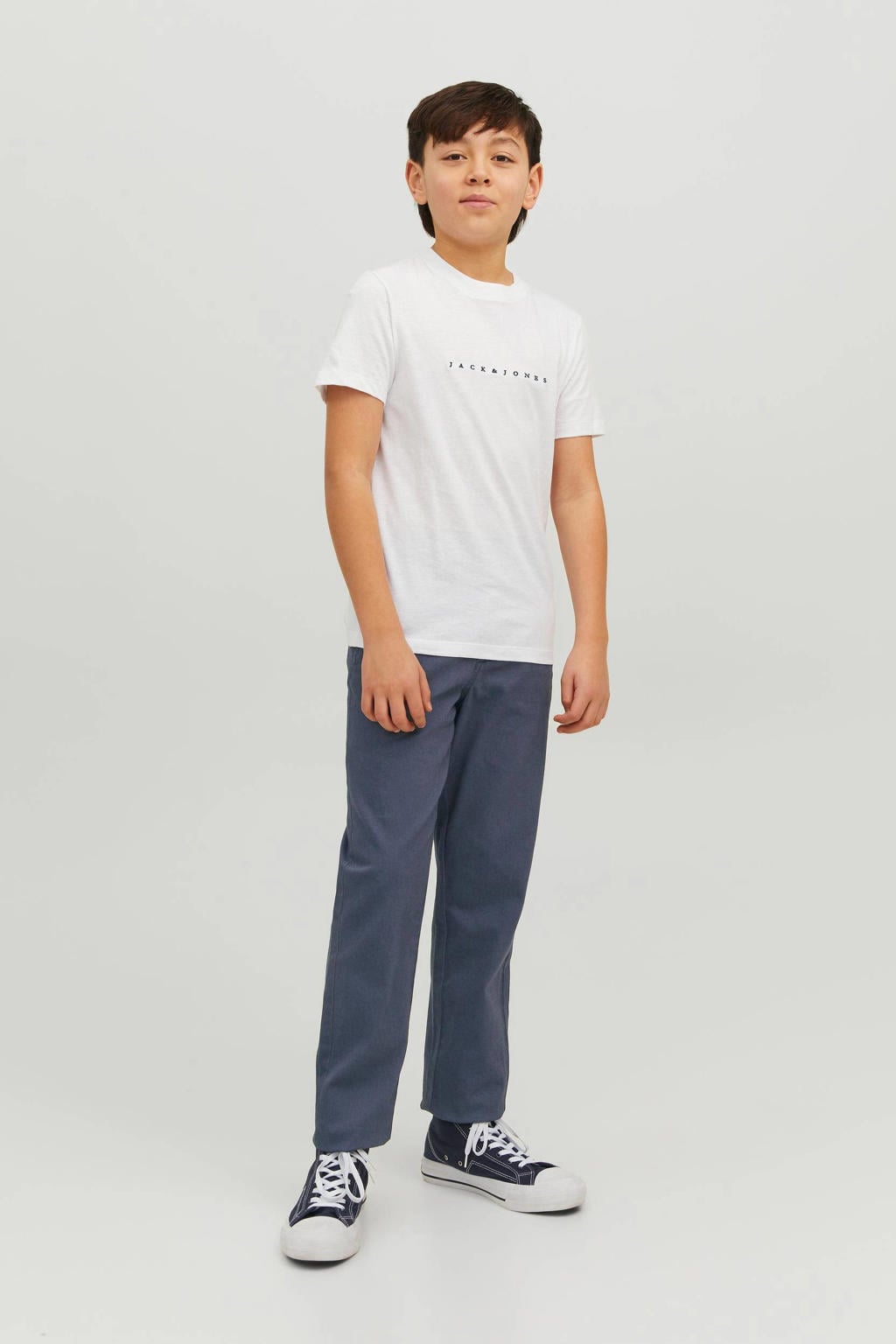 JACK & JONES JUNIOR regular fit gebreide chino - blauw
