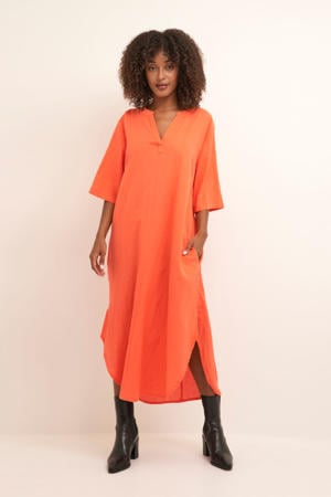 linnen jurk KAmajse oranje