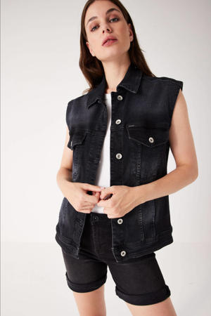 regular fit denim short Celia black denim