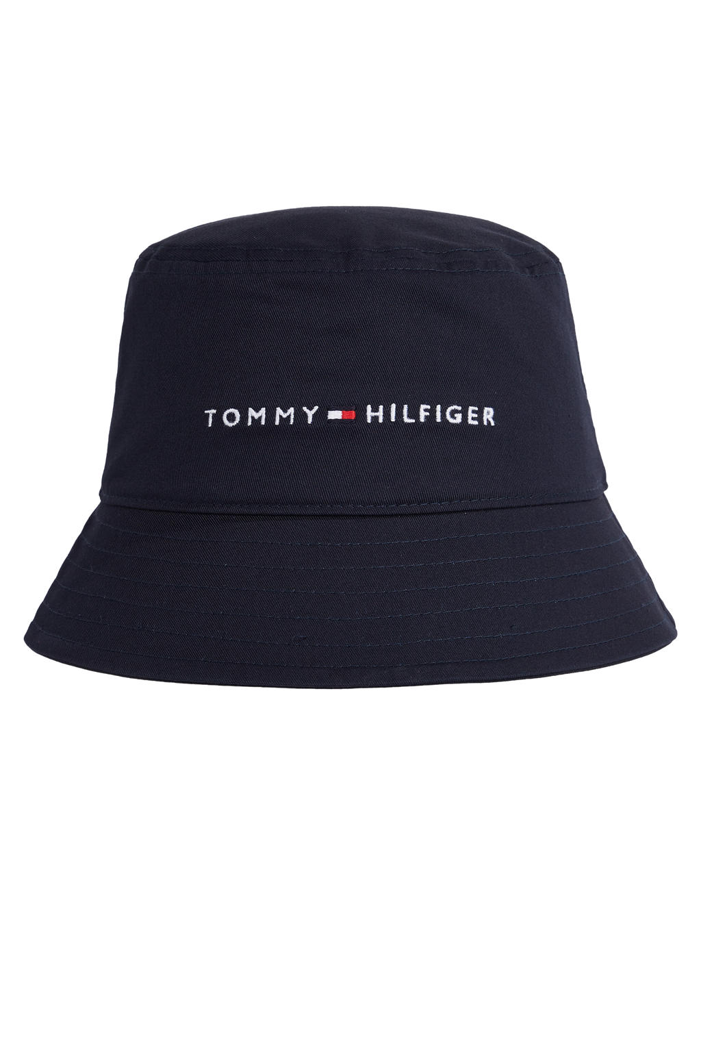 Tommy Hilfiger bucket hat met logo donkerblauw wehkamp