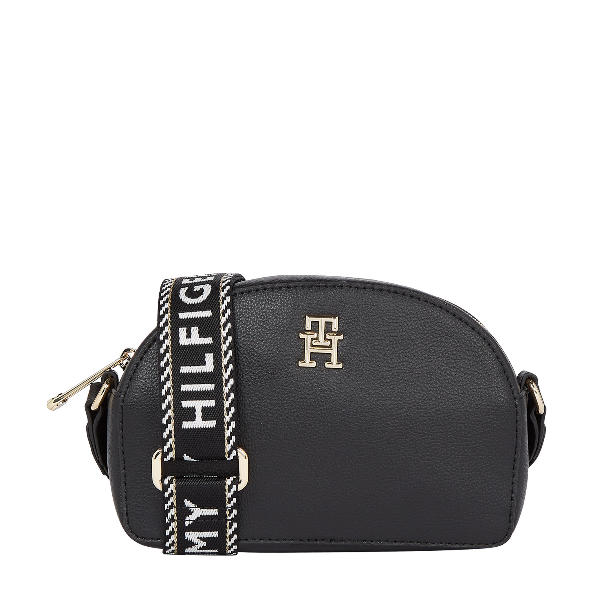 Tommy Hilfiger crossbody tas met logostrap zwart wehkamp