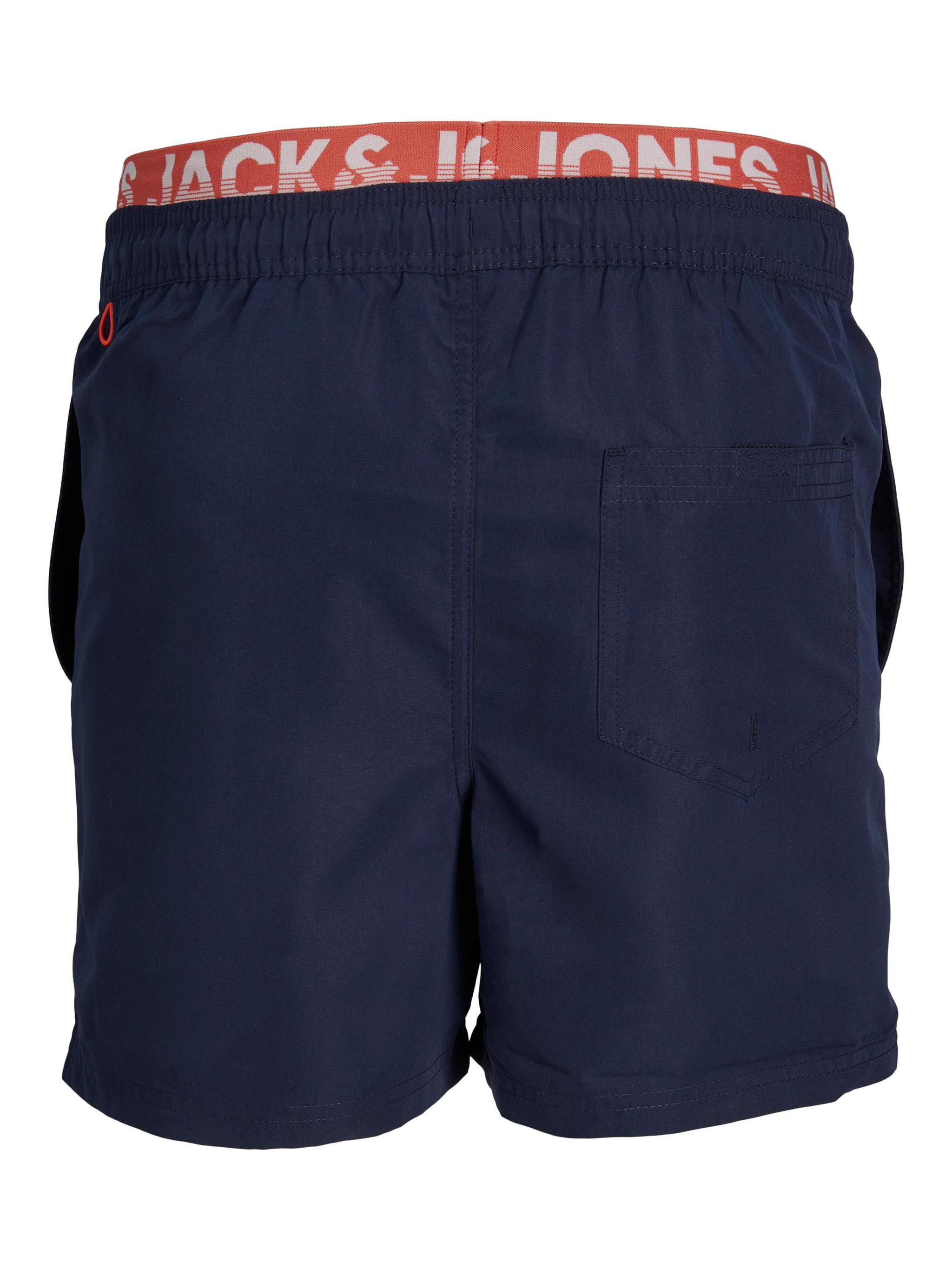 JACK & JONES PANTS STUDIO zwemshort JPSTFIJI donkerblauw/rood wehkamp