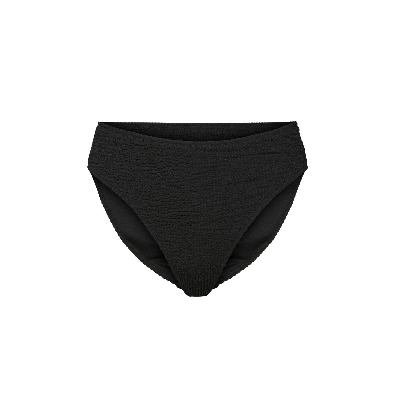 PIECES high waist bikinibroekje PCBOVA met textuur zwart