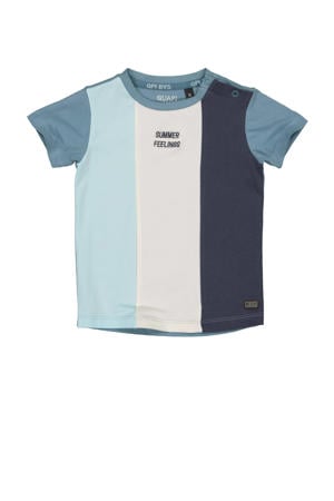 T-shirt QVERON lichtblauw/wit/donkerblauw
