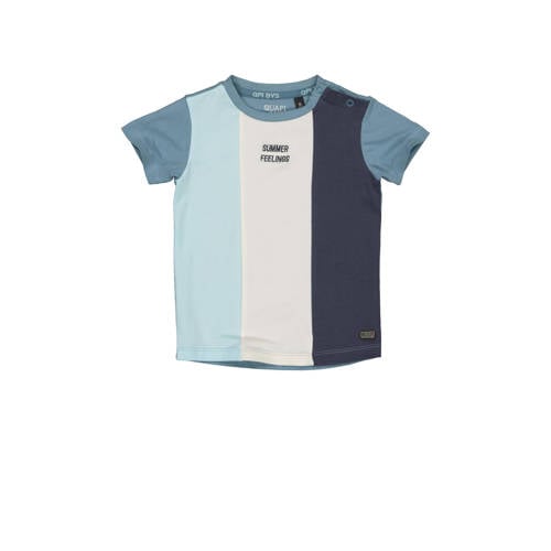 Quapi T-shirt QVERON lichtblauw/wit/donkerblauw