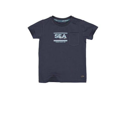 Quapi T-shirt QVIDAR met printopdruk donkerblauw