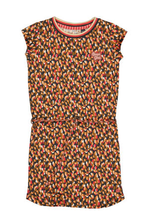 jurk met all over print zand/multicolor