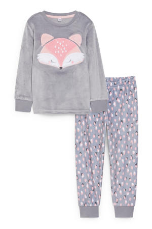 pyjama met printopdruk grijs