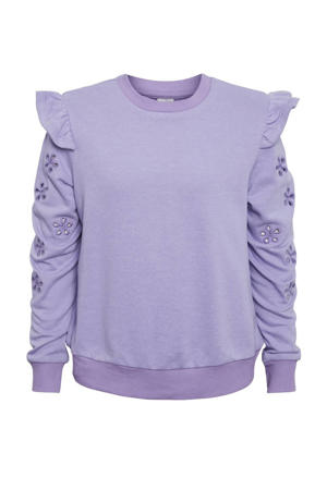 sweater PKBRUNDA met borduursels lila