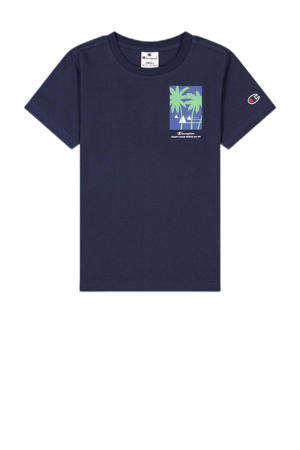 T-shirt met backprint marine
