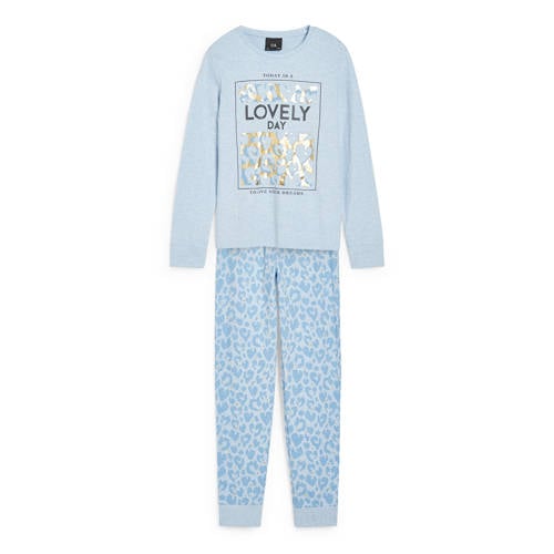 C&A pyjama met printopdruk lichtblauw