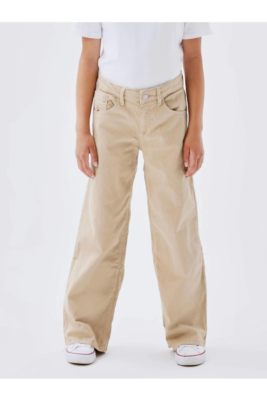 NAME IT KIDS wide leg jeans NKFROSE ecru