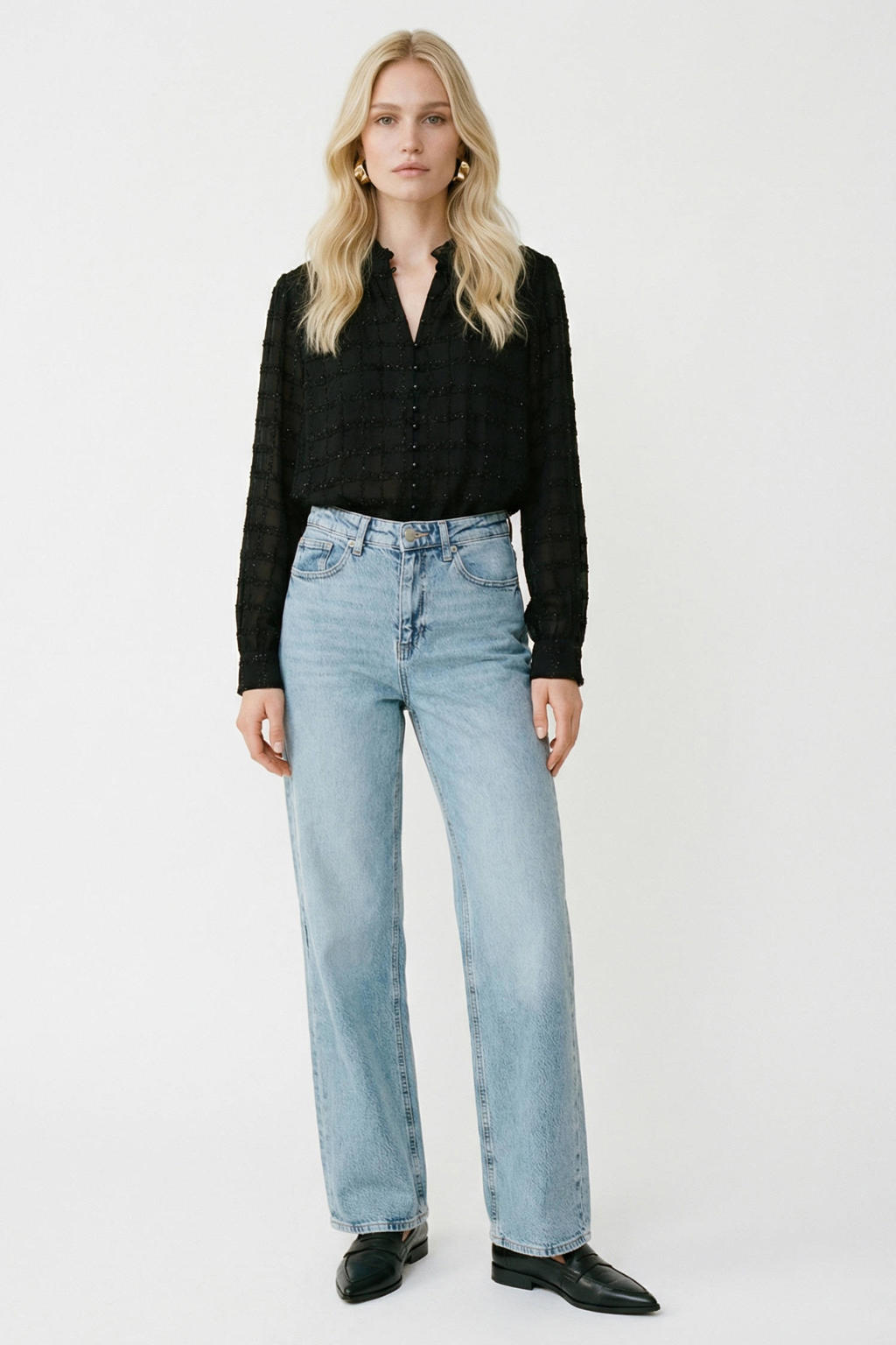 VERO MODA wide leg jeans high waist blauw