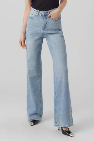wide leg high waist blauw