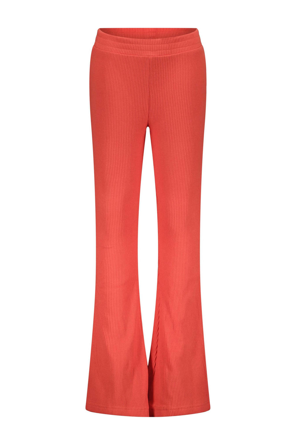 Rode meisjes Moodstreet flared broek van stretchkatoen met regular waist en elastische tailleband