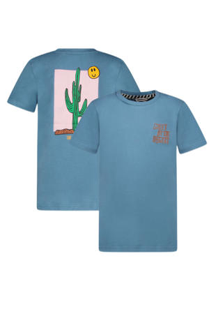T-shirt met backprint blauw