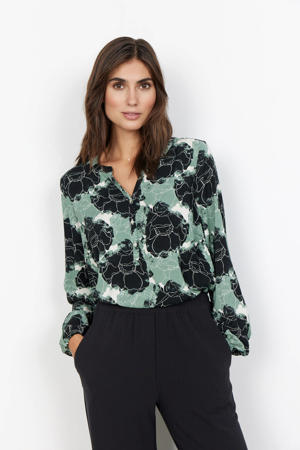 gebloemde blouse SC-JENNA groen/zwart