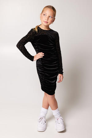 jurk Dila CG met panterprint zwart