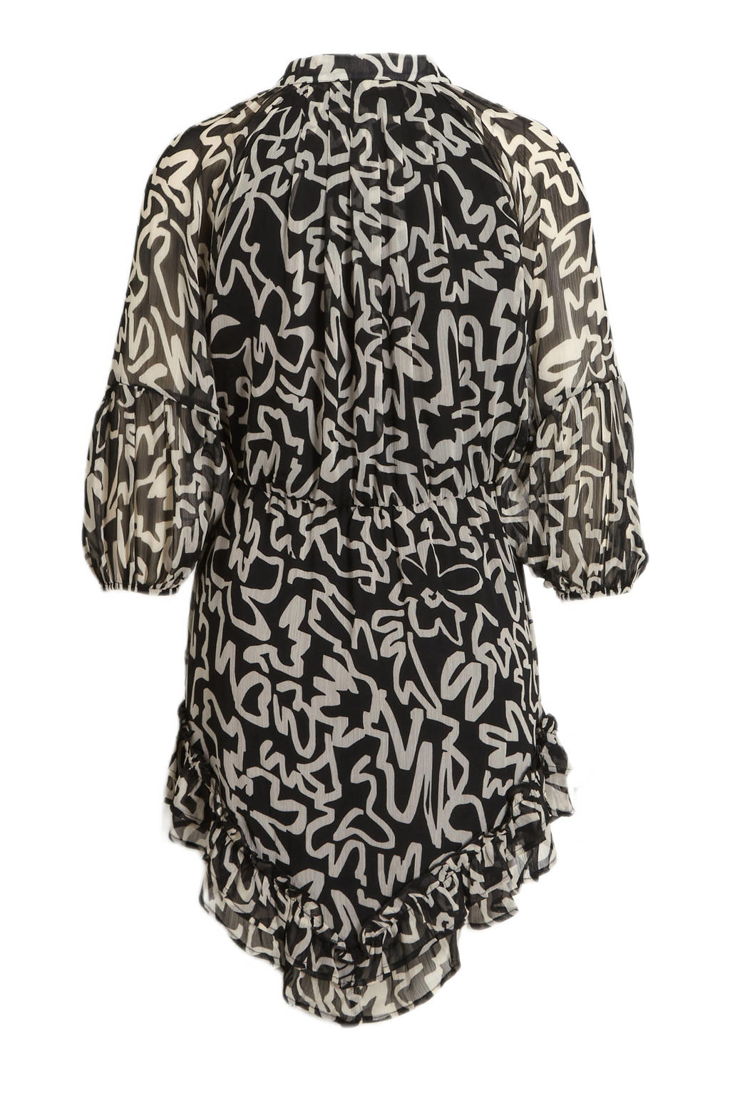 Desigual jurk met ruches zwart/groen