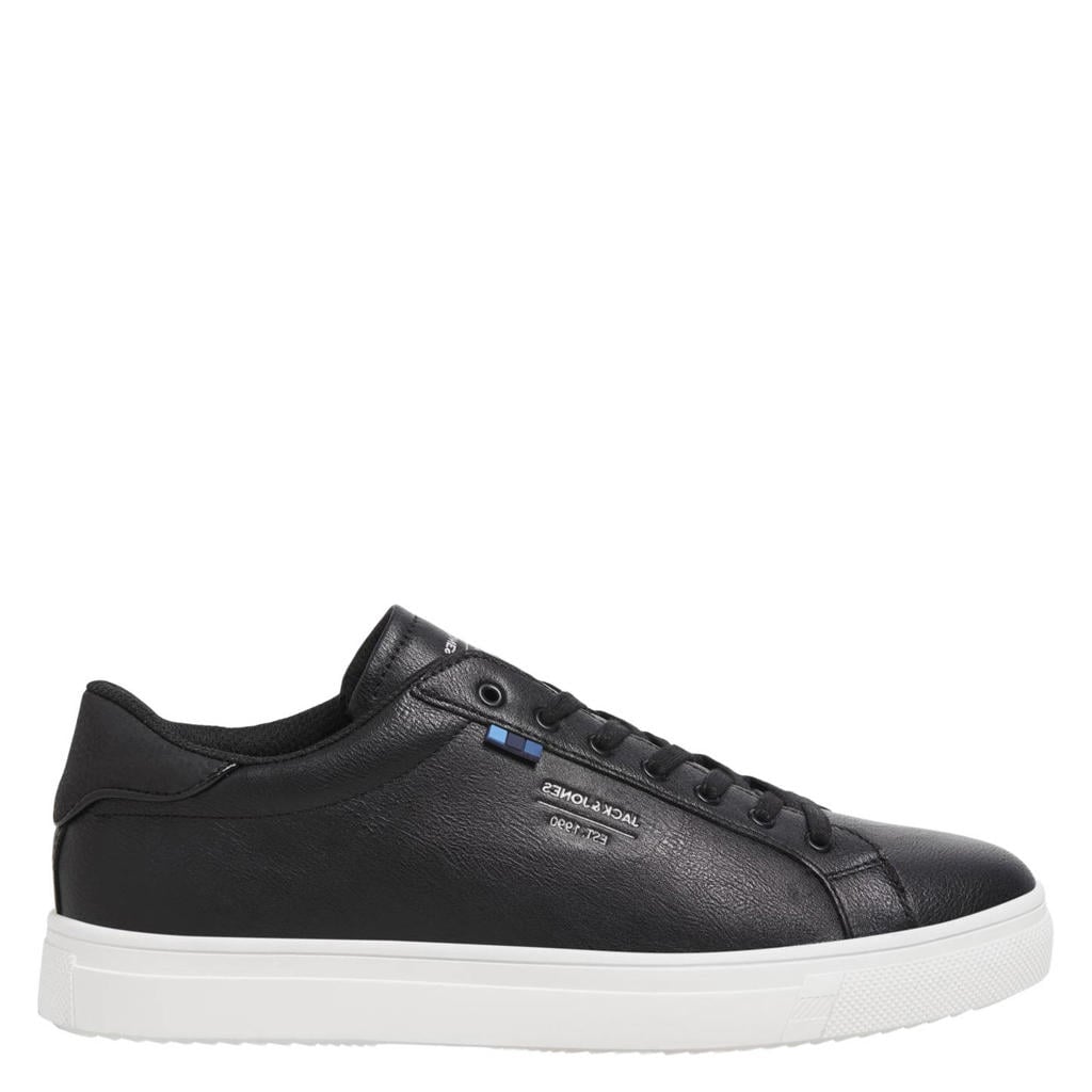 Antraciete heren JACK & JONES JFWBALE sneakers van imitatieleer met veters