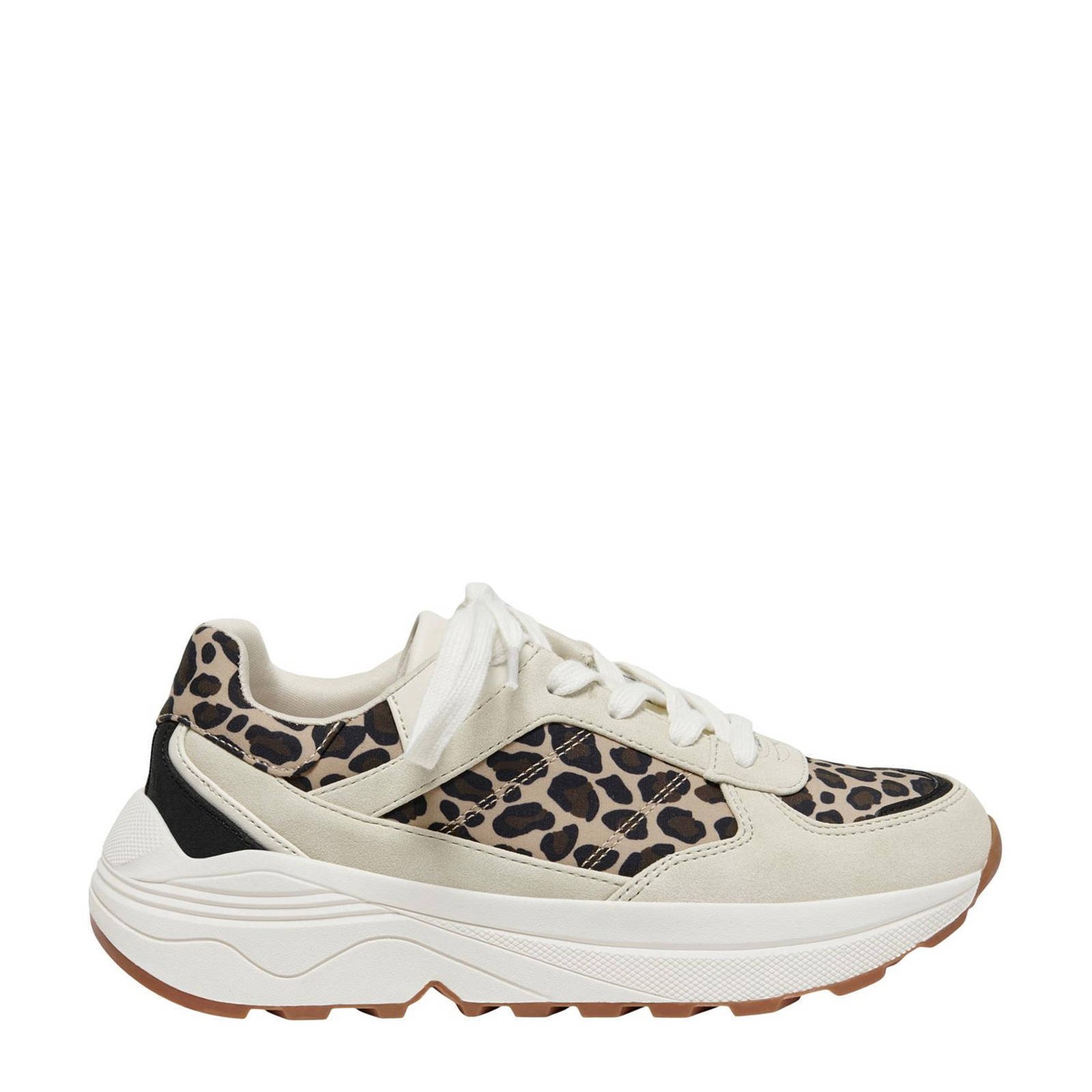 Witte sneakers met online panterprint