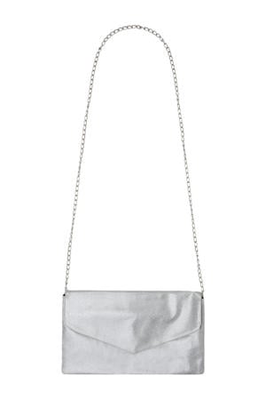 metallic clutch zilverkleurig