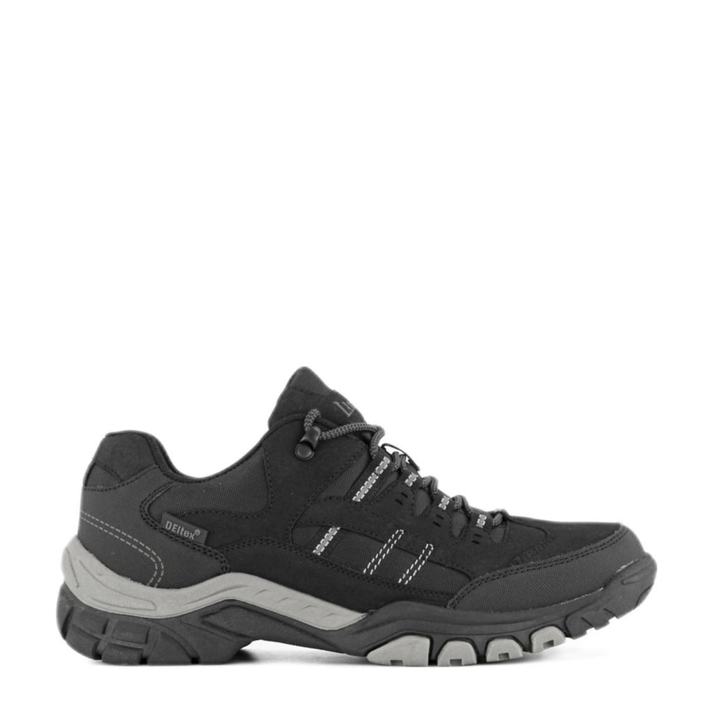 Zwarte heren Landrover wandelschoenen van mesh/rubber/imitatie leer