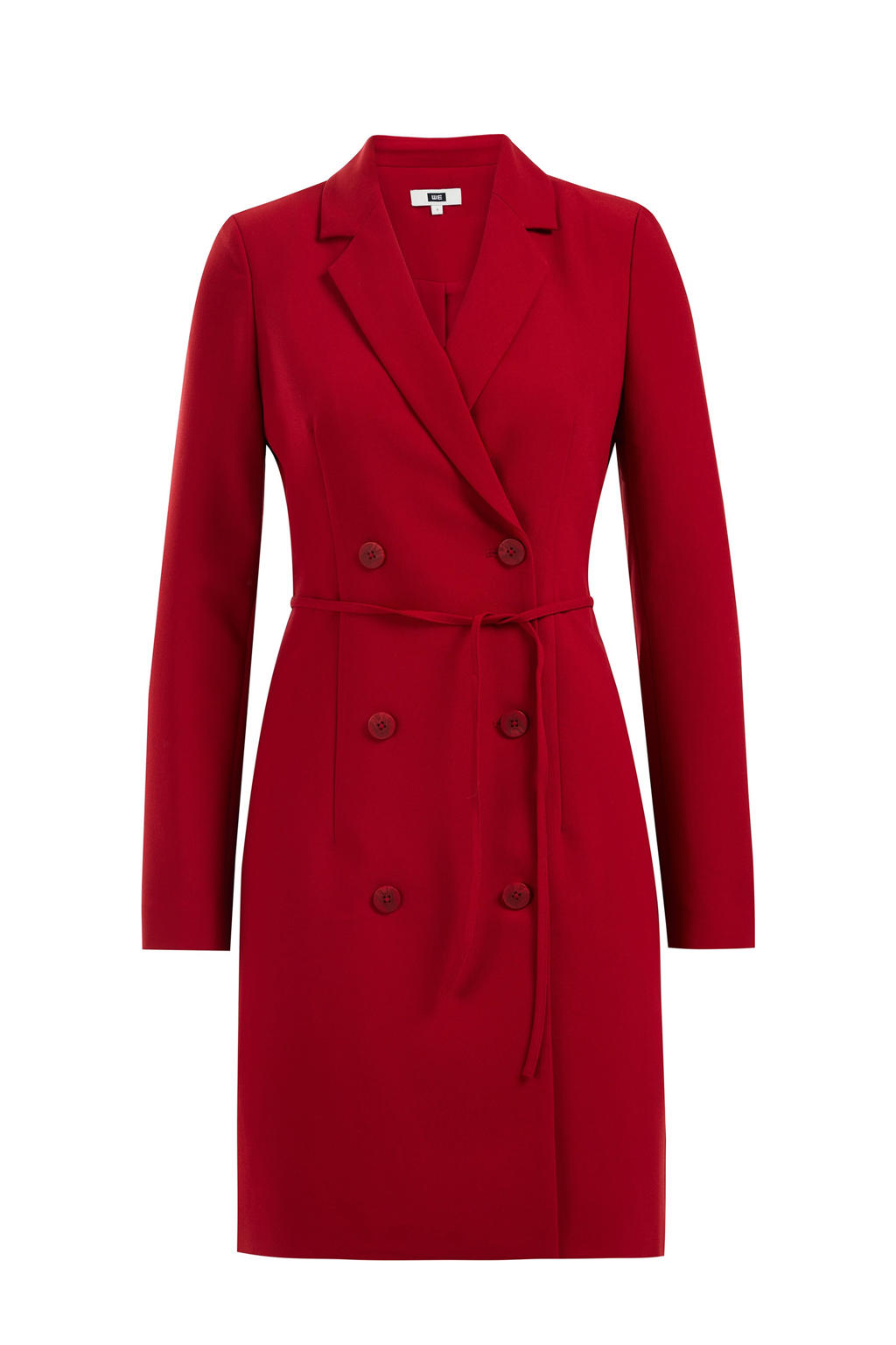 WE Fashion blazerjurk met ceintuur rood wehkamp
