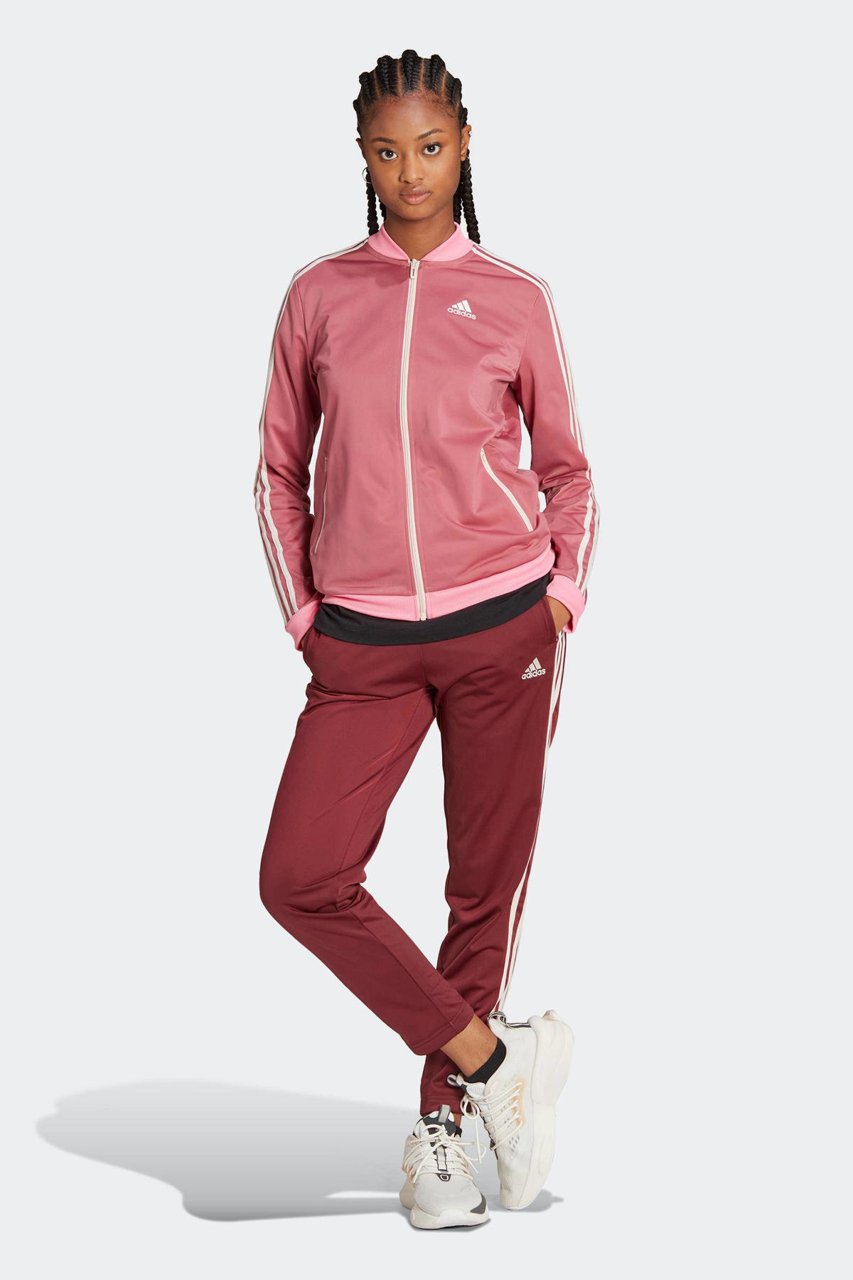 Won Kalksteen Heer adidas Sportswear trainingspak roze/donkerrood | wehkamp