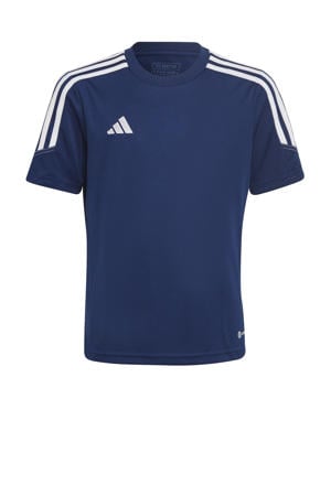   sport T-shirt Tiro donkerblauw/wit