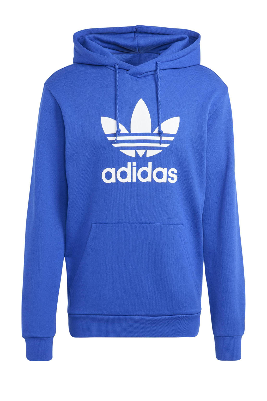 Blauw en witte heren adidas Originals hoodie van katoen met logo dessin, lange mouwen en capuchon