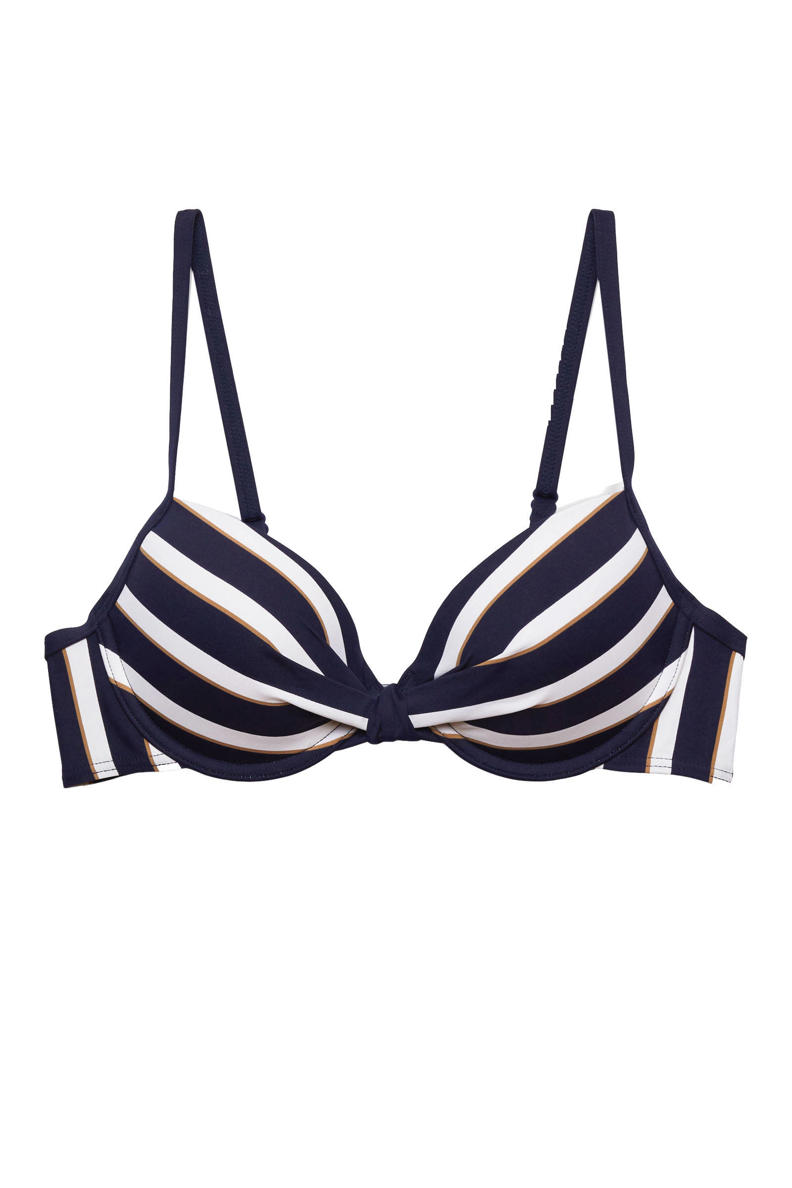 ESPRIT Women Beach beugel bikinitop donkerblauw/wit wehkamp